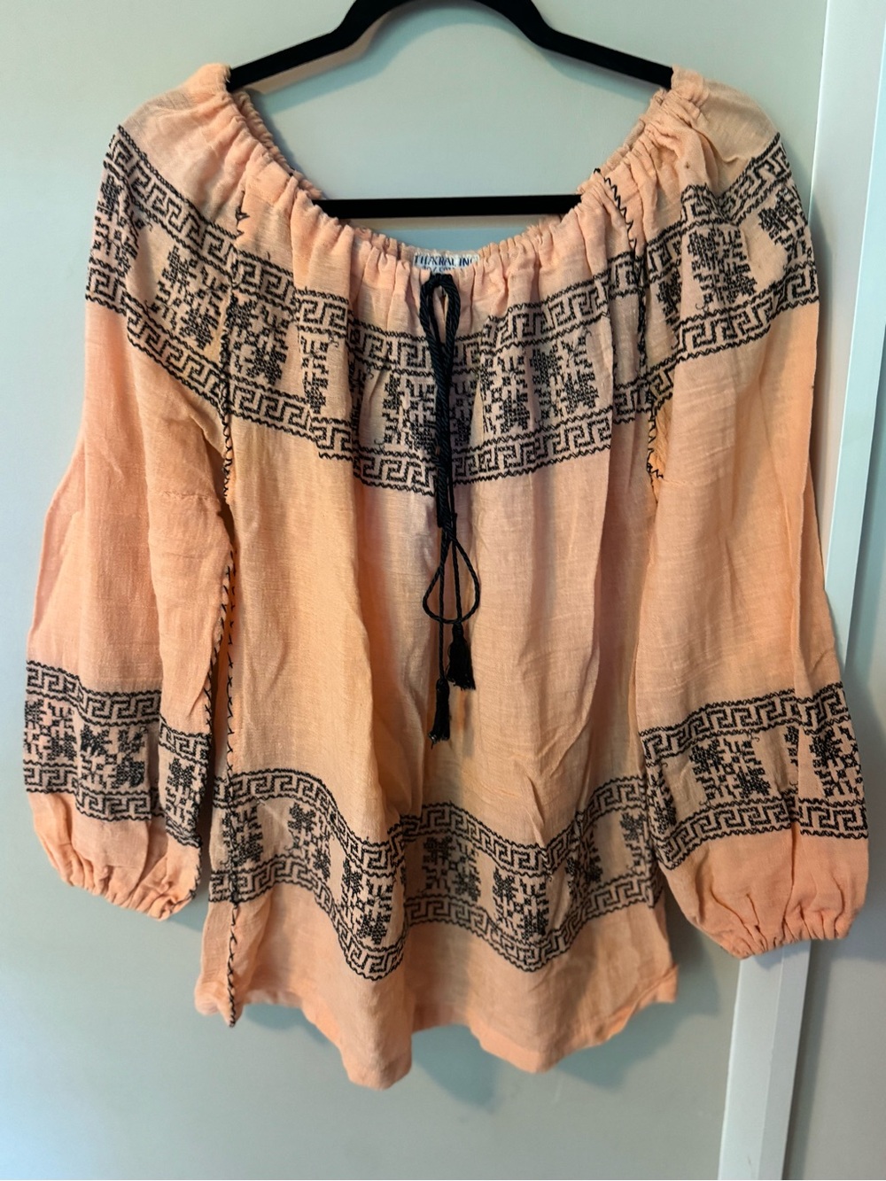 Made in India 100% Cotton Embroidered Peasant Top